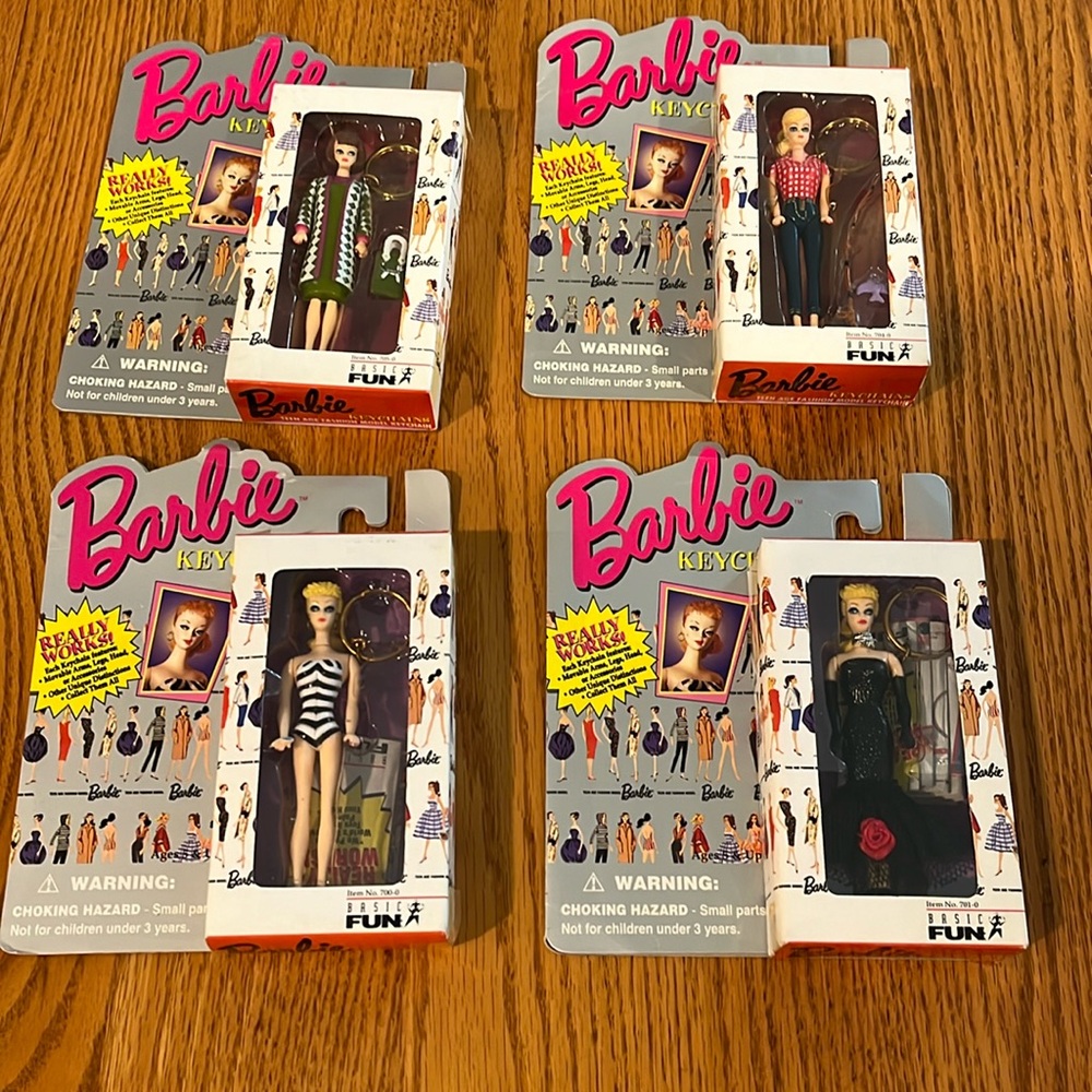 Set of 4 Barbie Keychains